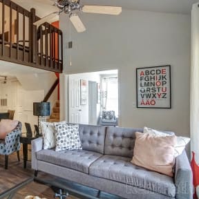 Living Room with Loft at Whisper Lake Apartments, Florida