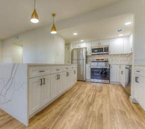 Kitchen Island at The Garden District Apartments, Germantown