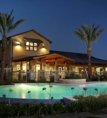 Villas at Sundance Clubhouse and Pool at Dusk