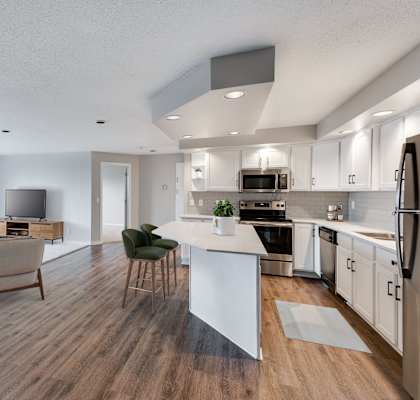 Spacious Living Area With Wood-Style Flooring