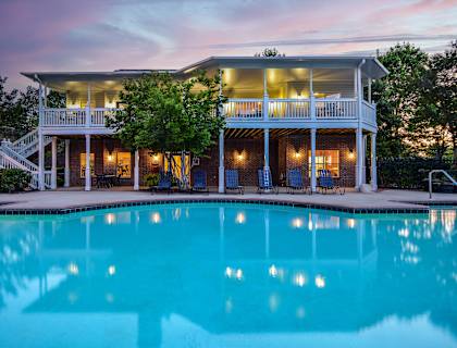 a large swimming pool in front of a building at Thornblade, Greenville, SC, 29615
