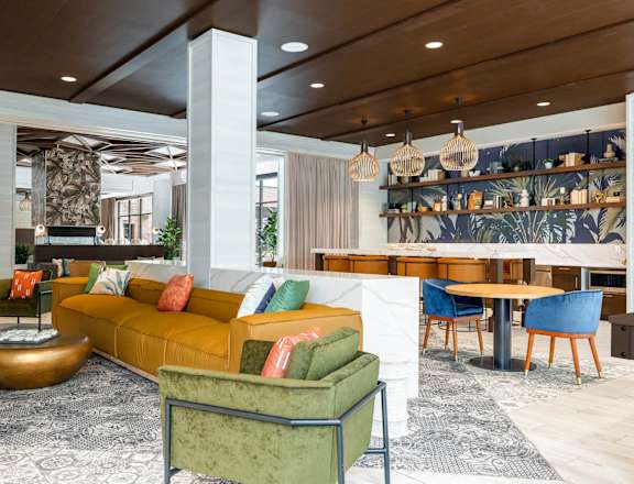 Community lobby with exquisite interior detail at Stella Apartments in New Carrollton, MD