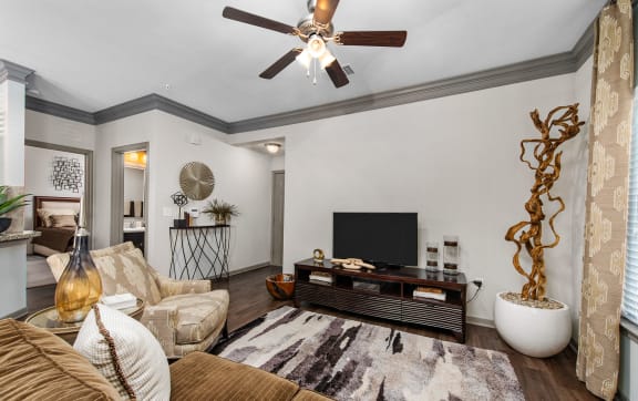 Living room at Avenues at Tuscan Lakes, League City, TX