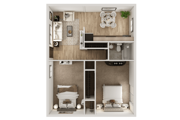2 Bed 1 Bath - 850 Sq. Ft. Floorplan at San Xavier Casitas, Tucson, 85716