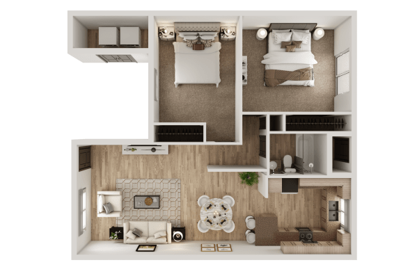 2 Bed 1 Bath - 940 Sq. Ft. Floorplan at San Xavier Casitas, Tucson, AZ, 85716