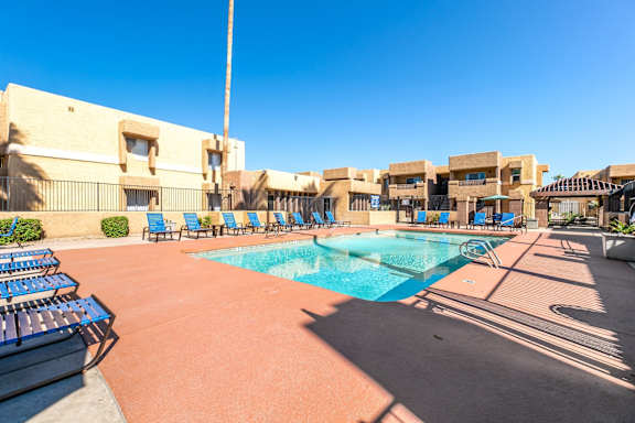 Papago Crossing Apartments in Phoenix, Arizona Pool with Lounge Chairs