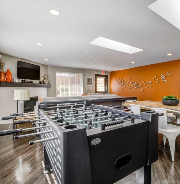 Cascadia Pointe Apartments in Everett, Washington Clubhouse Lounge and Kitchen with Games