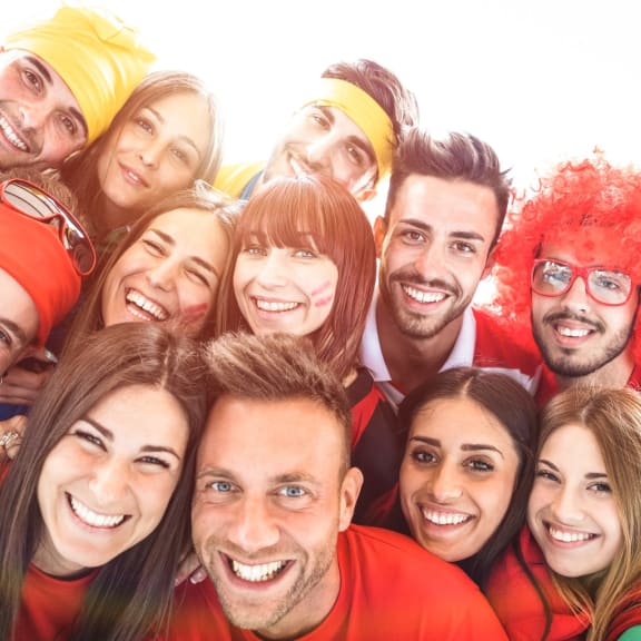 Group of Friends Taking Selfie Together