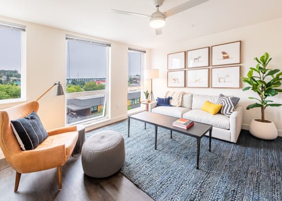 Muir Apartments Model Living Room