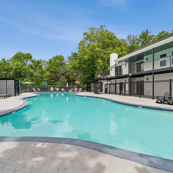 The Jax Apartments in Nashville, TN Pool with Beautiful Surrounding Views