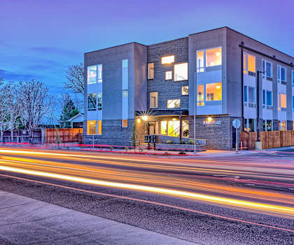 Night View of Property at Sloan's Place Apartments, Denver, CO