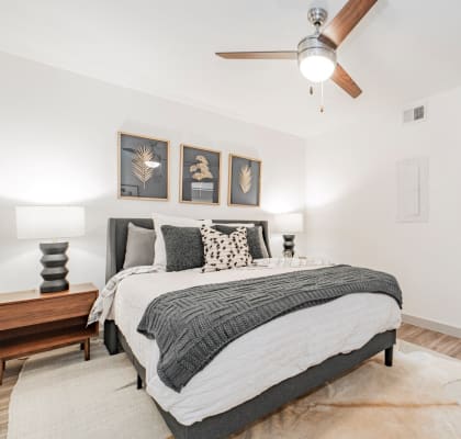 The Campbell Apartments in Fort Worth, Texas Model Bedroom