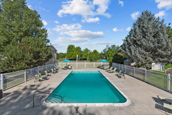 Sugar Pine Townhomes in Boise, Idaho Pool with Lounge Chairs
