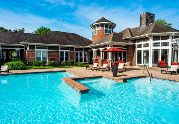 Sparkling Pool at Madison Shelby Farms Apartments, Memphis, TN 38120
