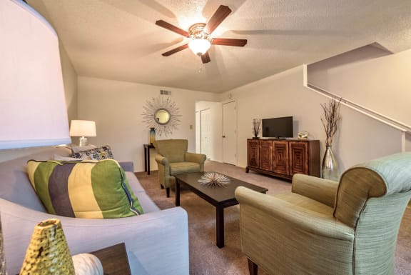 Living Room at Olive Branch Townhomes, Batavia, OH