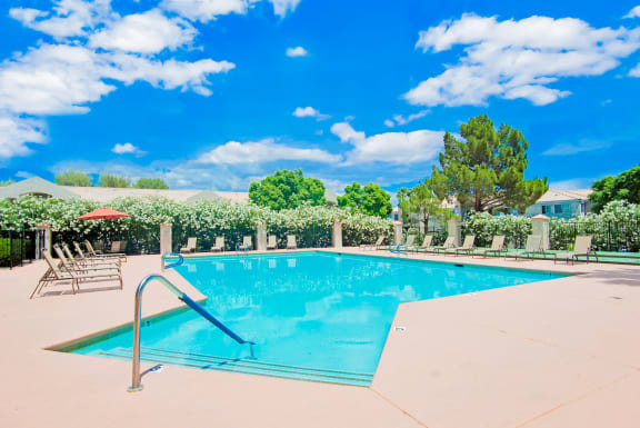 Country Club at Valley View Senior Apartments in Las Vegas offers a sparkling resort style pool for residents to enjoy in the warmer months!