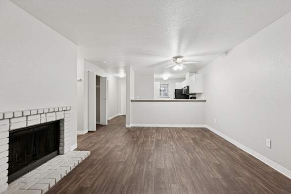 Living Room with Fireplace at Saratoga, Washington, 98204