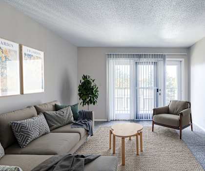 Spacious Living Area with Carpet