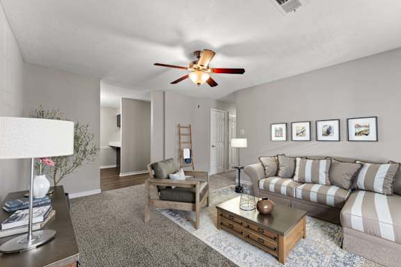 Living Room with Plush Carpeting