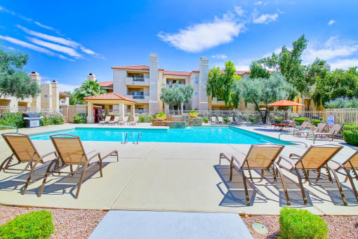 Sparkling resort-style pool at Ventana Apartments in Scottsdale!