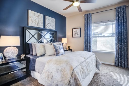 Bedroom With Ceiling Fan at Residence at Midland, Texas, 79706