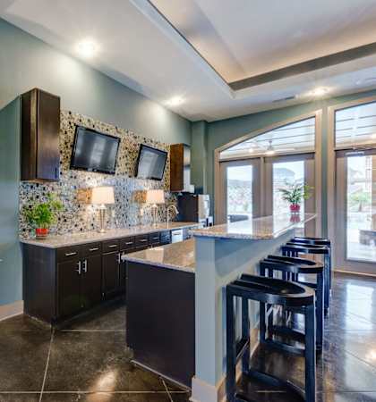 Clubhouse Kitchen at Patriot Park Apartment Homes in Fayetteville, NC,28311
