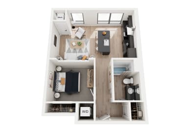 1 bed 1 bath C at Riverhouse Apartments, North Dakota