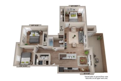 a floor plan of a house with a bedroom and a living room