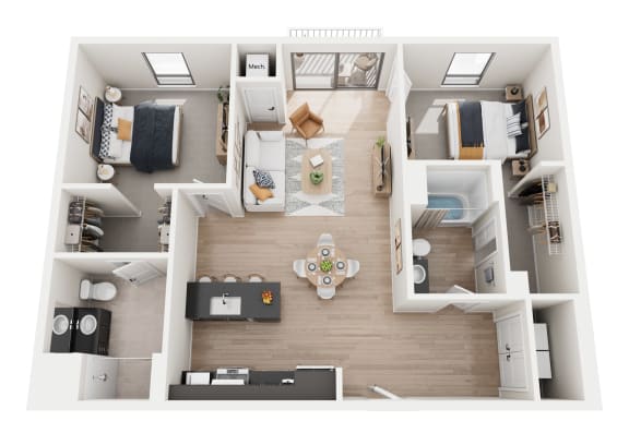2 bed 2 bath B at Riverhouse Apartments, Fargo, North Dakota 58102
