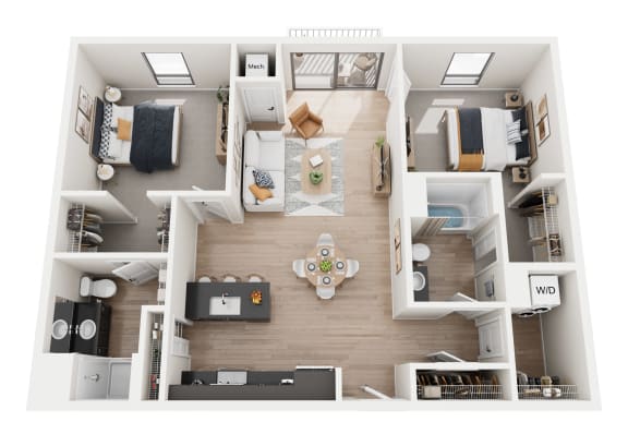 2 bed 2 bath C at Riverhouse Apartments, Fargo, North Dakota