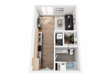 Studio 1 bath A at SPARK Apartments, Salt Lake CIty