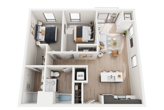 2 bed 2 bath A at Riverhouse Apartments, Fargo, North Dakota 58102