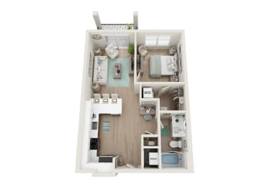 1 bed 1 bath floor plan A at 2929 on Mayfair, Wauwatosa, WI, 53222