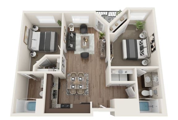 Floor Plan  2 bedroom 2 bathroom floor plan