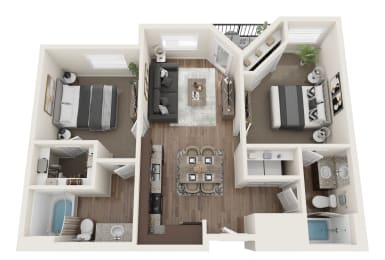 2 bedroom 2 bathroom floor plan