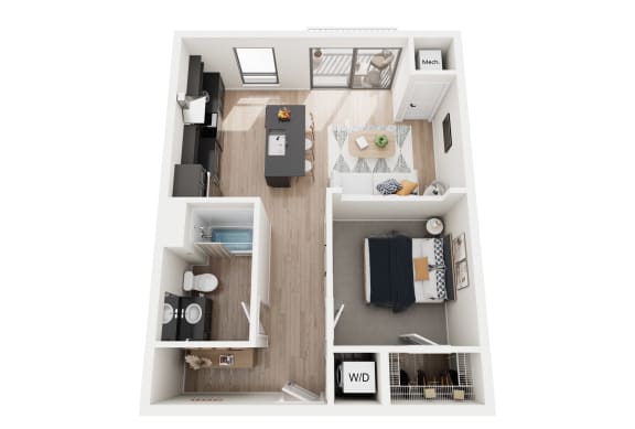 1 bed 1 bath A at Riverhouse Apartments, Fargo
