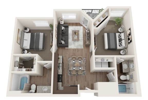2 bedroom 2 bathroom floor plan