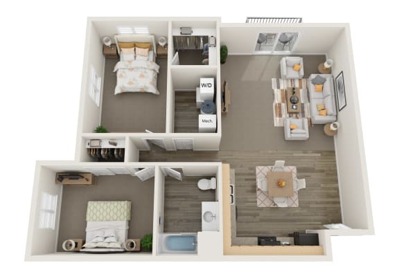 Floor Plan  Two Bedroom