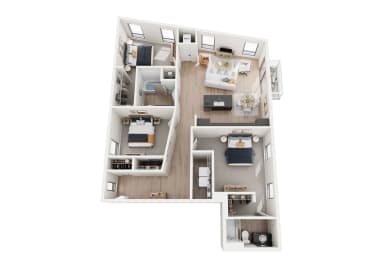 3 bed 2 bath B at Riverhouse Apartments, Fargo, North Dakota