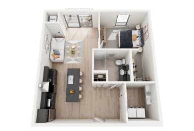1 bed 1 bath B at Riverhouse Apartments, Fargo