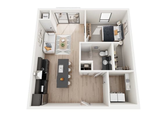 1 bed 1 bath B at Riverhouse Apartments, Fargo