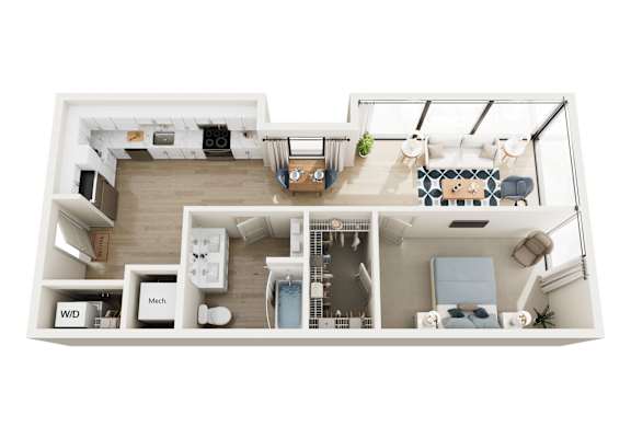 The Bank Floor Plan at The Oxbow Apartments, New Albany, IN 47150
