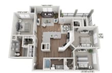 a 3 bedroom floor plan is shown in this image