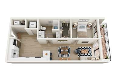 The Bend Floor Plan at The Oxbow Apartments, New Albany, IN