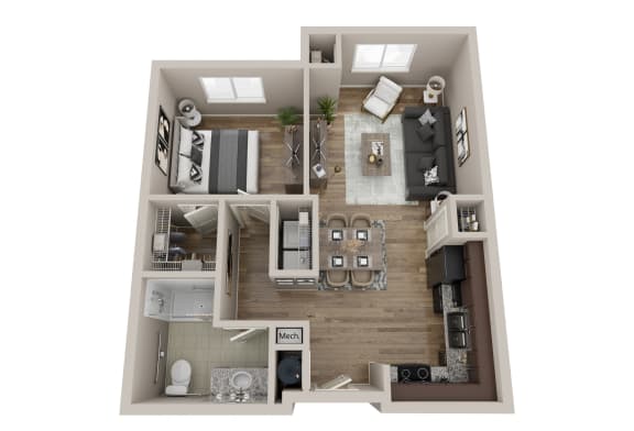 Floor Plan  One Bedroom Floorplan