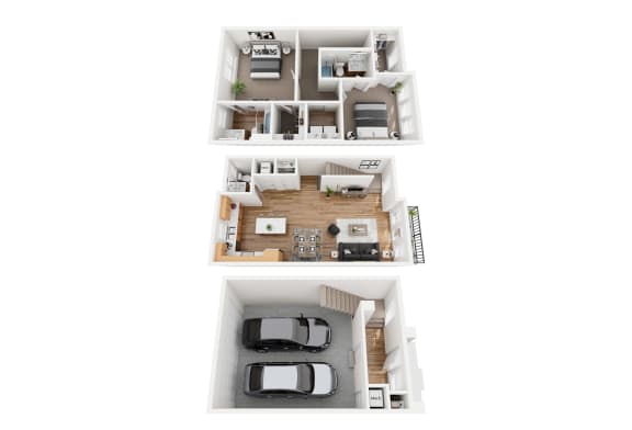 Floor Plan  2 Bedroom and 2.5 Bathroom_B at Current by Lotus, Utah&#xA0;, 84401