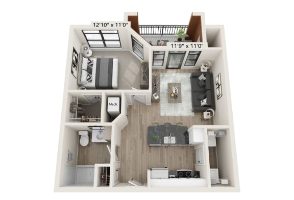1 bed 1 bath