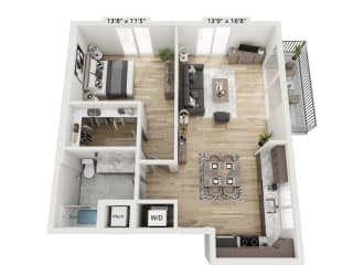 a 1 bedroom floor plan  summit  460 sq ft