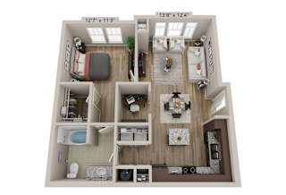 bedroom floor plan an open concept layout with a large closet and a balcony