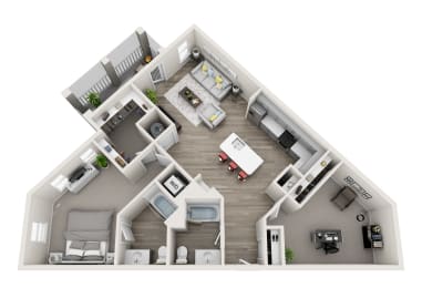 The Gable Floor Plan at Proximity Apartments, Charleston